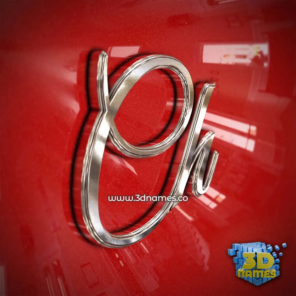 ch in Car Paint style - 3D name wallpaper