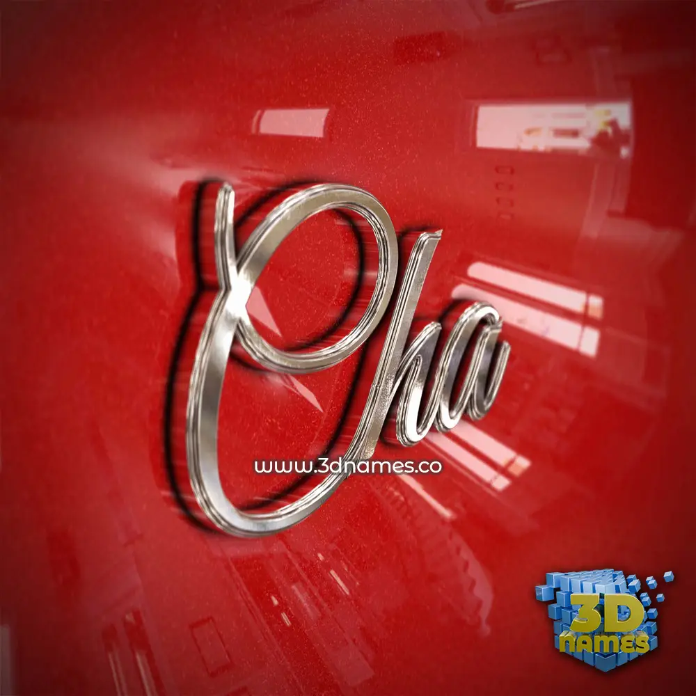 cha in Car Paint style - 3D name wallpaper
