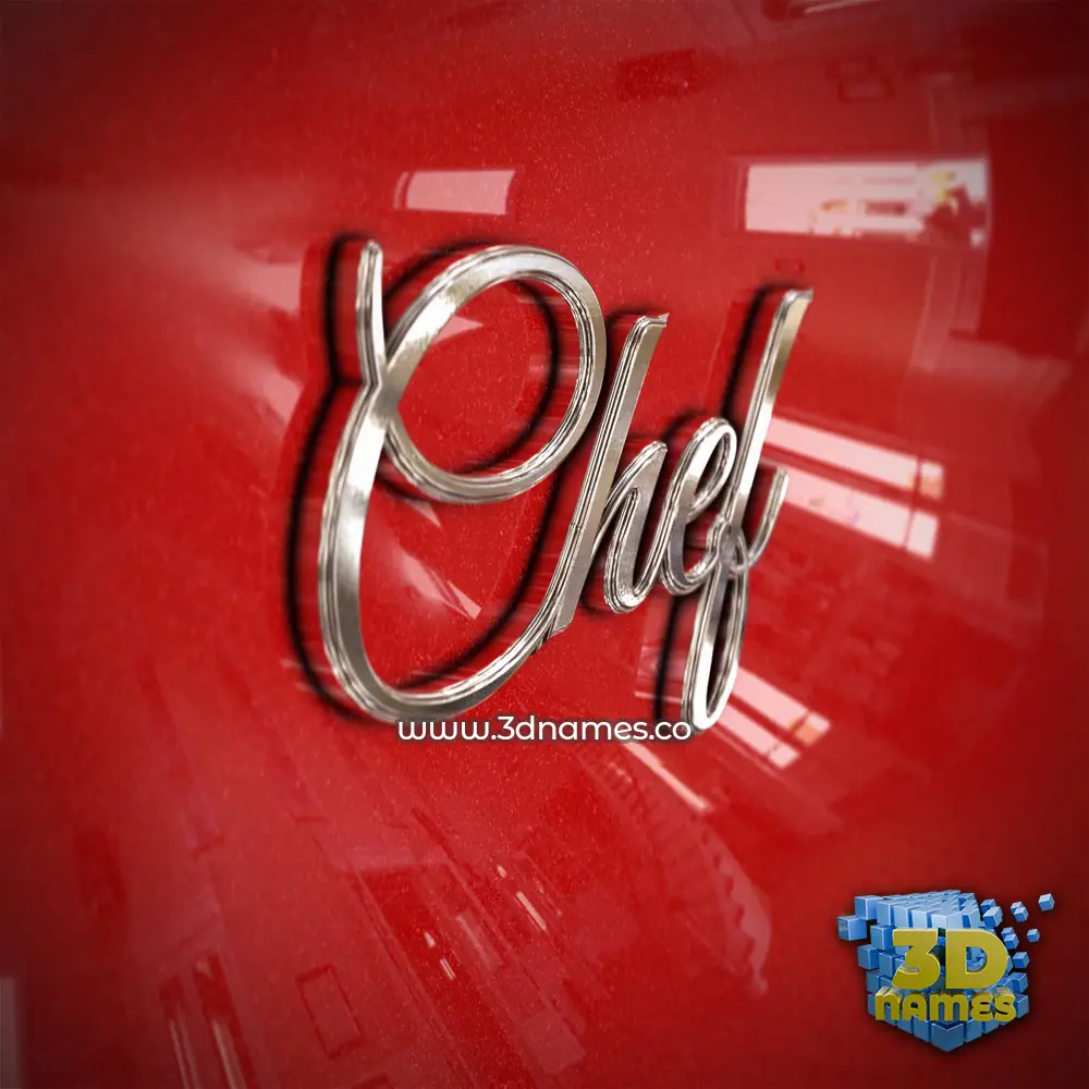 chef in Car Paint style - 3D name wallpaper