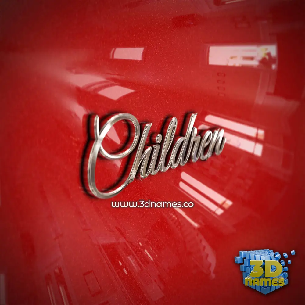 children in Car Paint style - 3D name wallpaper