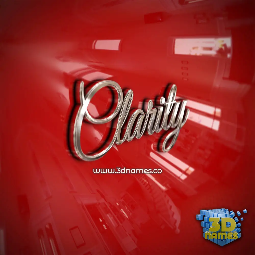 clarity in Car Paint style - 3D name wallpaper