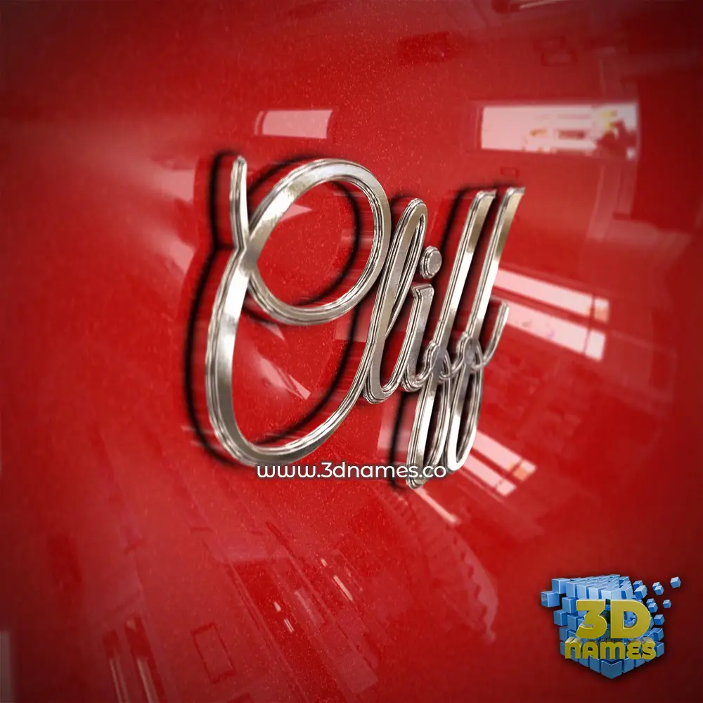 cliff in Car Paint style - 3D name wallpaper