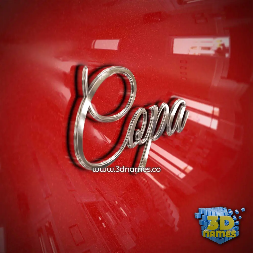 copa in Car Paint style - 3D name wallpaper