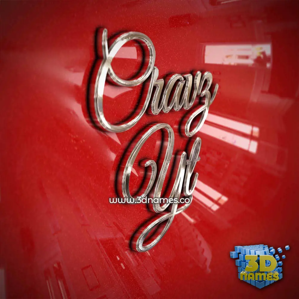 cravz yt in Car Paint style - 3D name wallpaper
