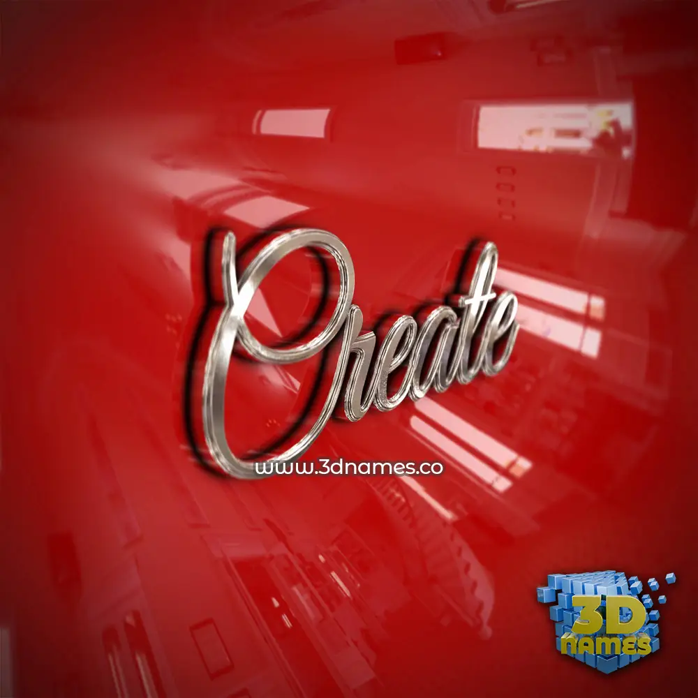 create in Car Paint style - 3D name wallpaper