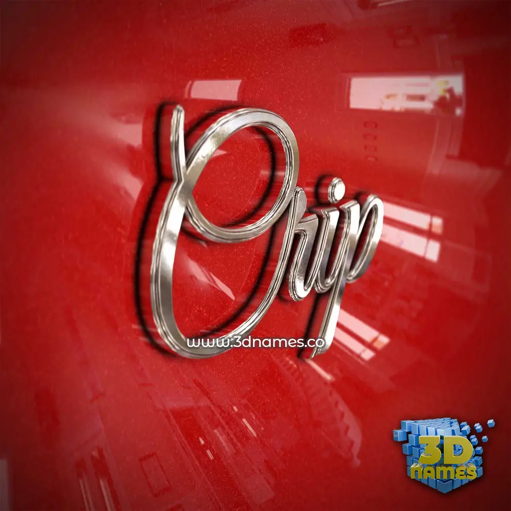 crip in Car Paint style - 3D name wallpaper