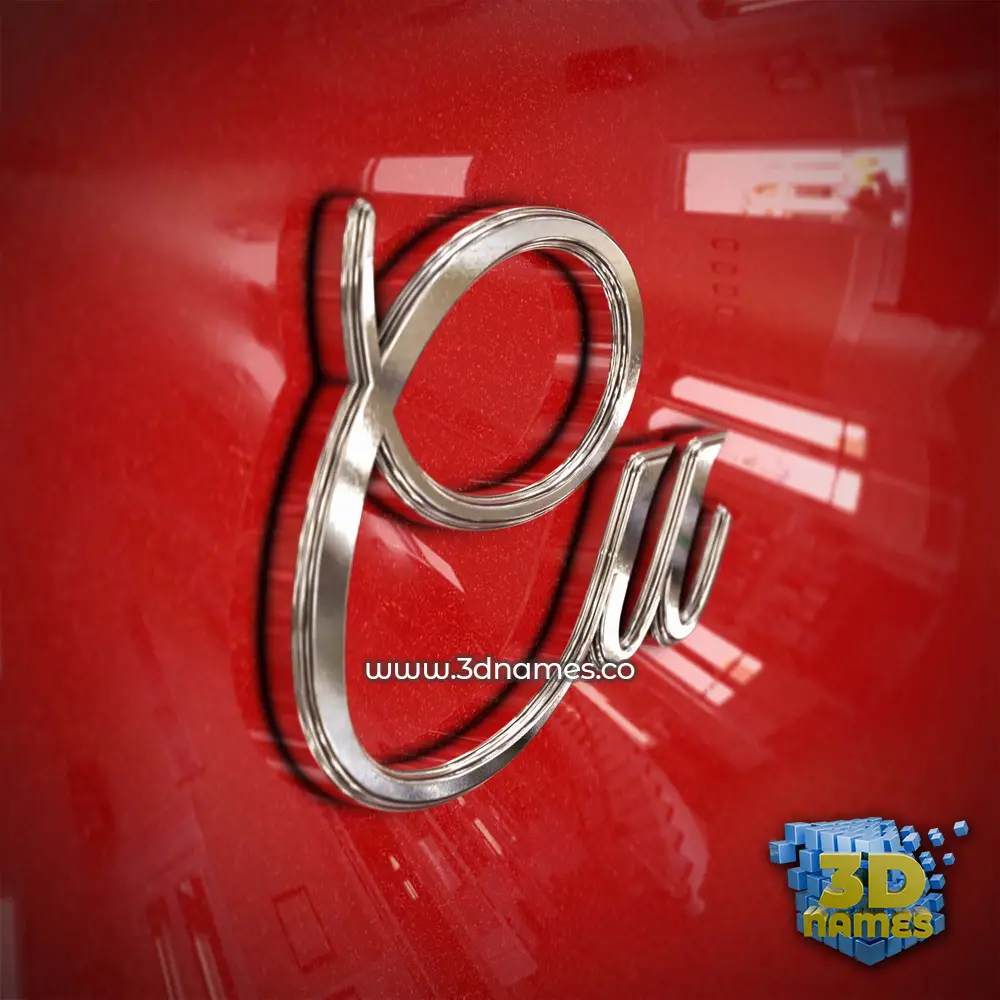 cu in Car Paint style - 3D name wallpaper