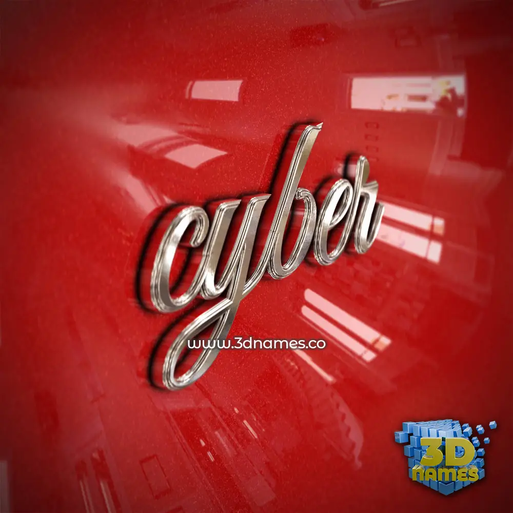 cyber in Car Paint style - 3D name wallpaper