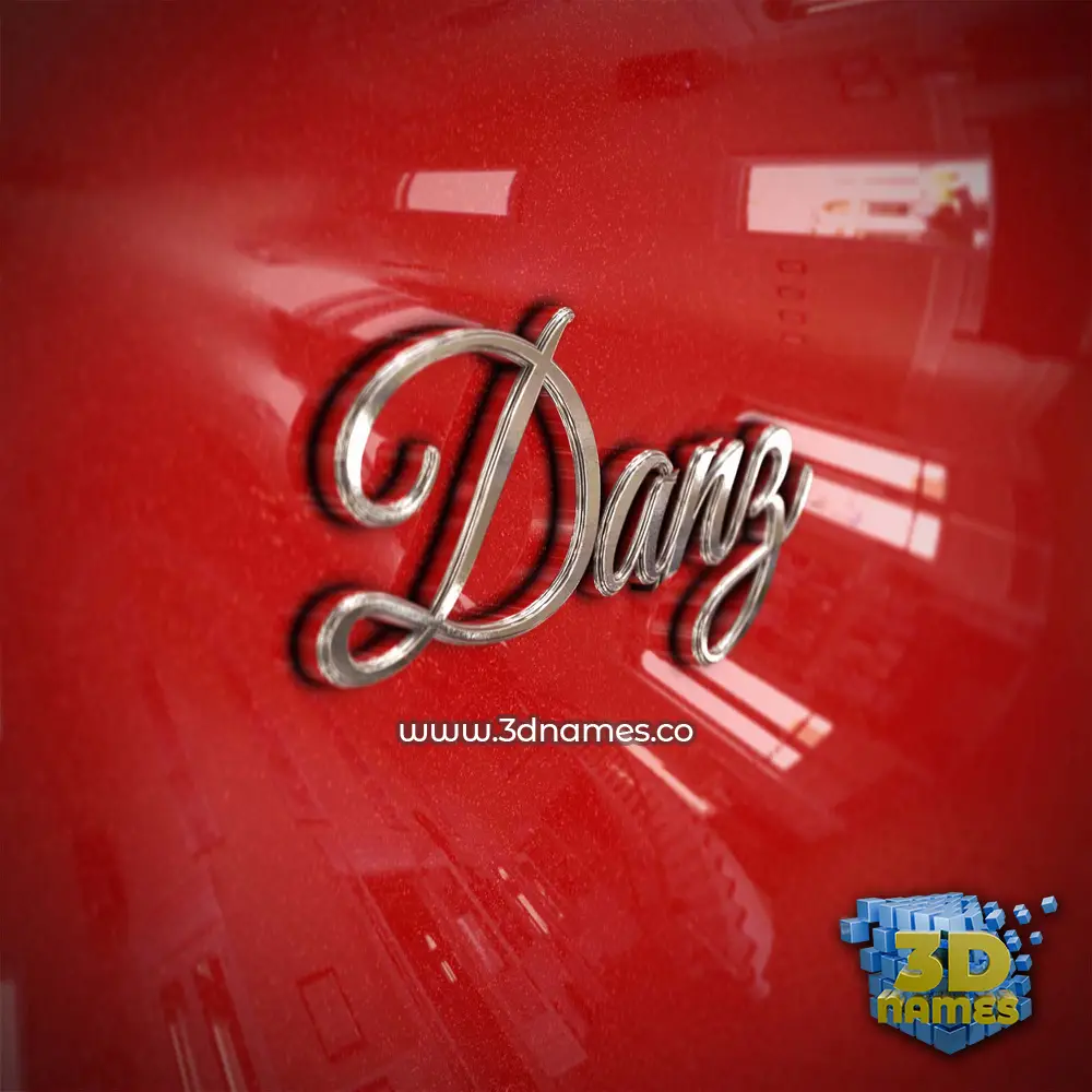 danz in Car Paint style - 3D name wallpaper