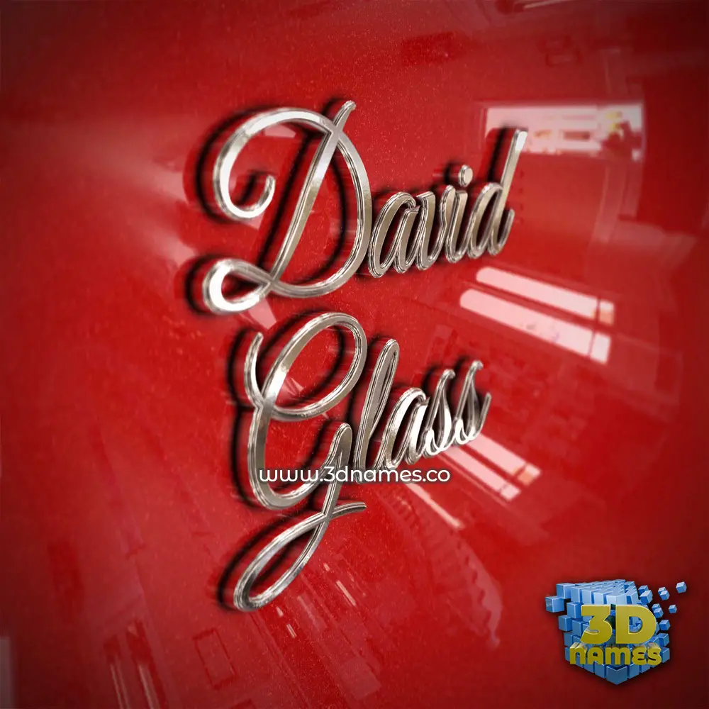 david glass in Car Paint style - 3D name wallpaper