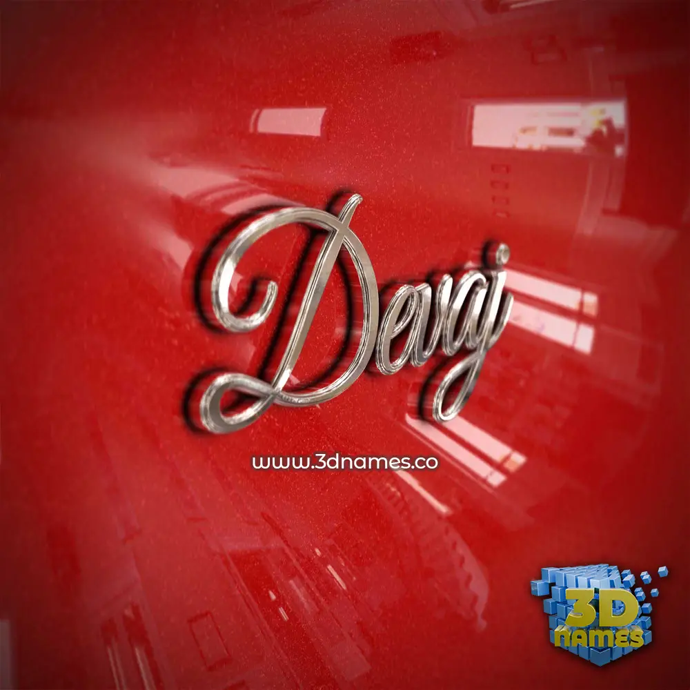 devaj in Car Paint style - 3D name wallpaper