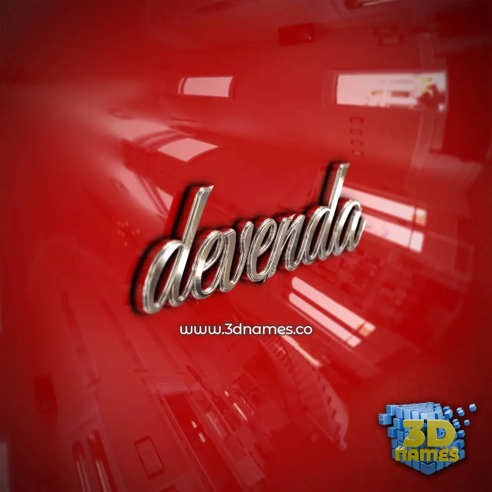 devenda in Car Paint style - 3D name wallpaper