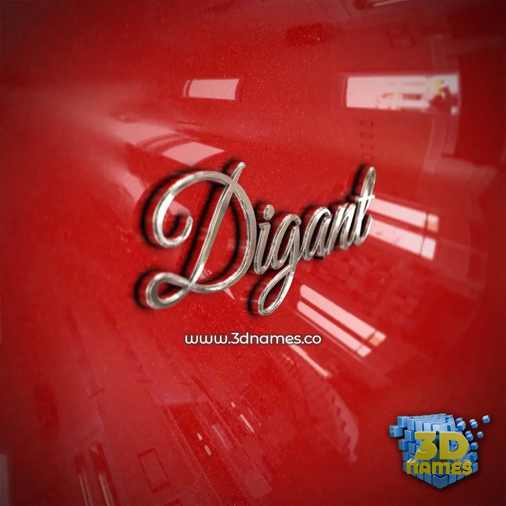 digant in Car Paint style - 3D name wallpaper