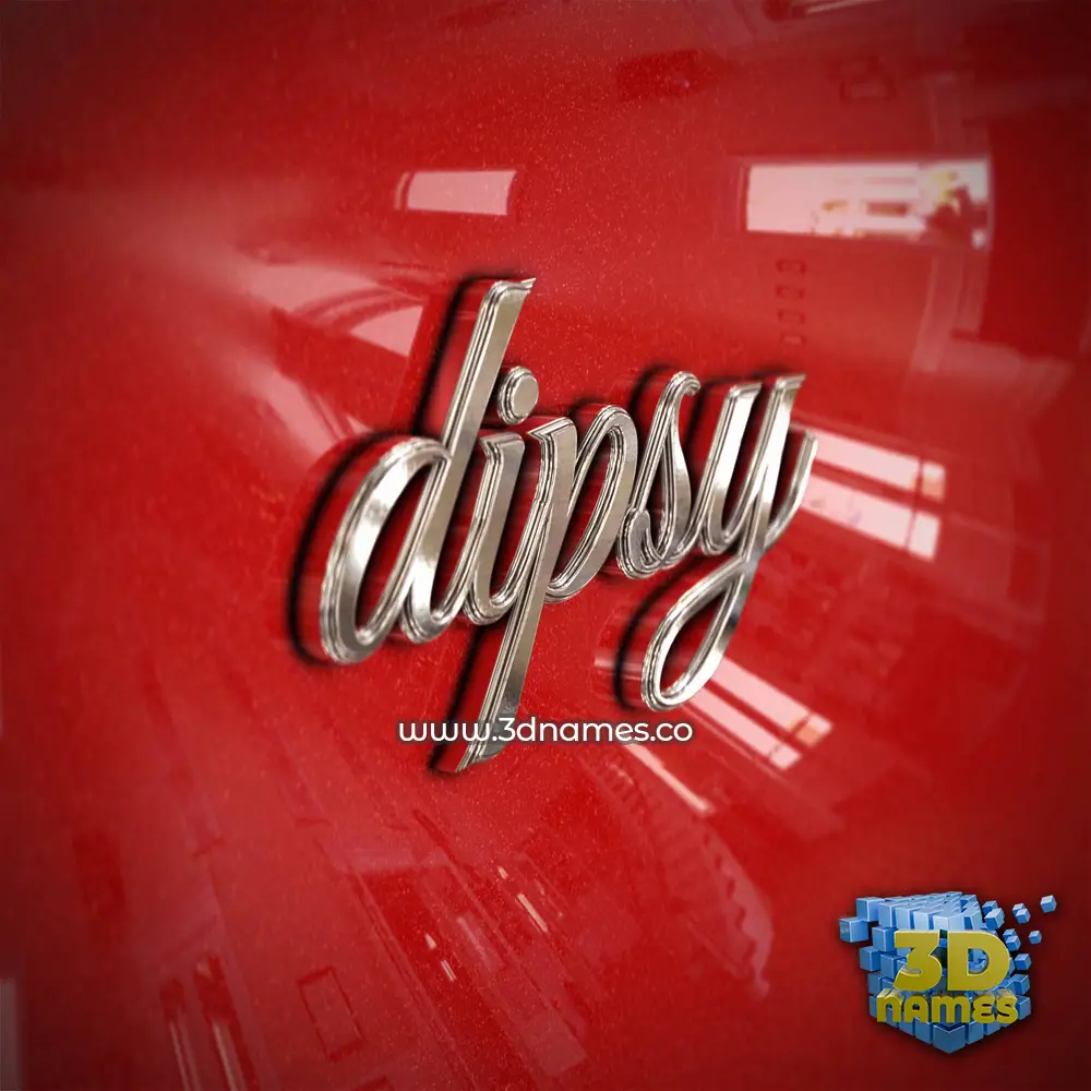 dipsy in Car Paint style - 3D name wallpaper