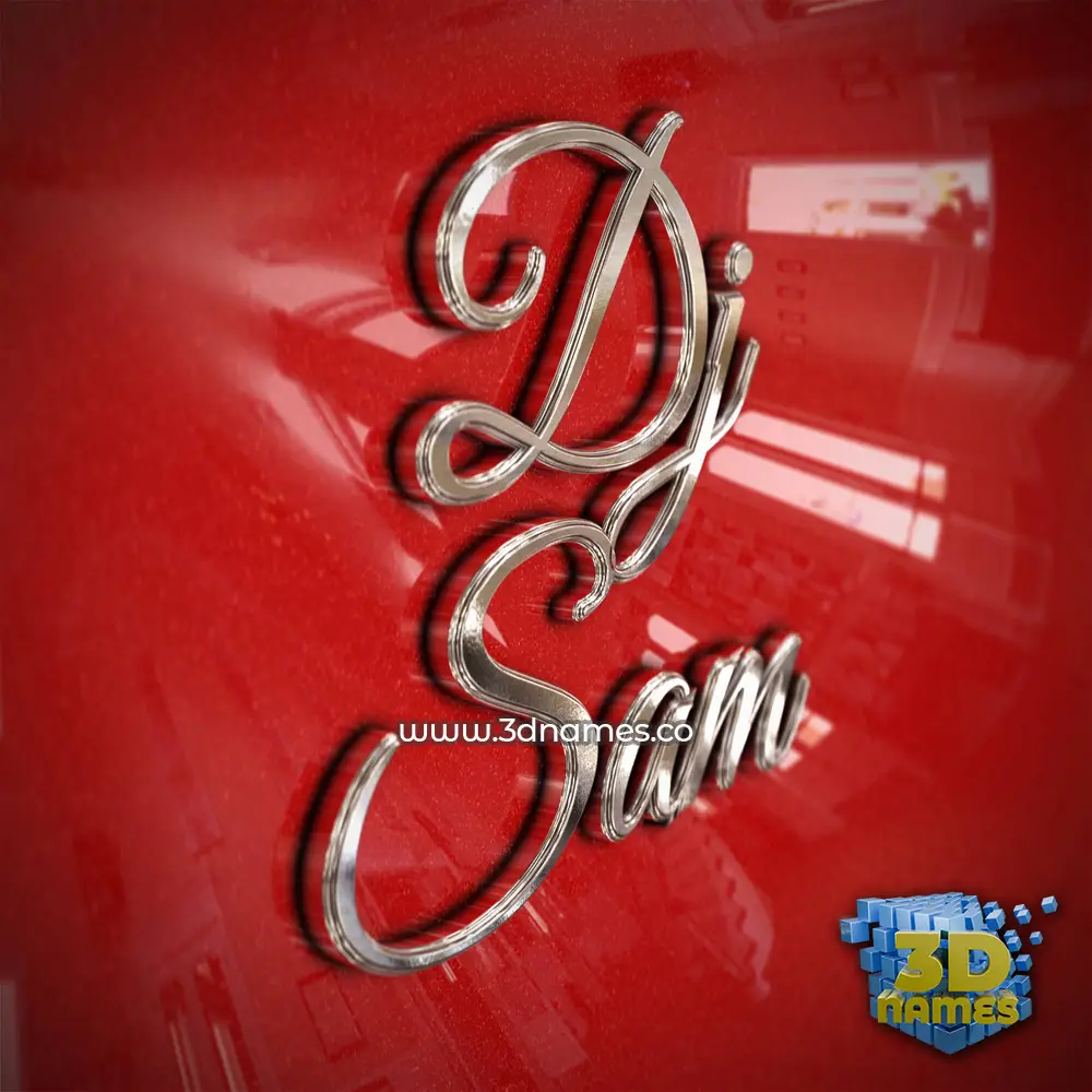 dj sam in Car Paint style - 3D name wallpaper