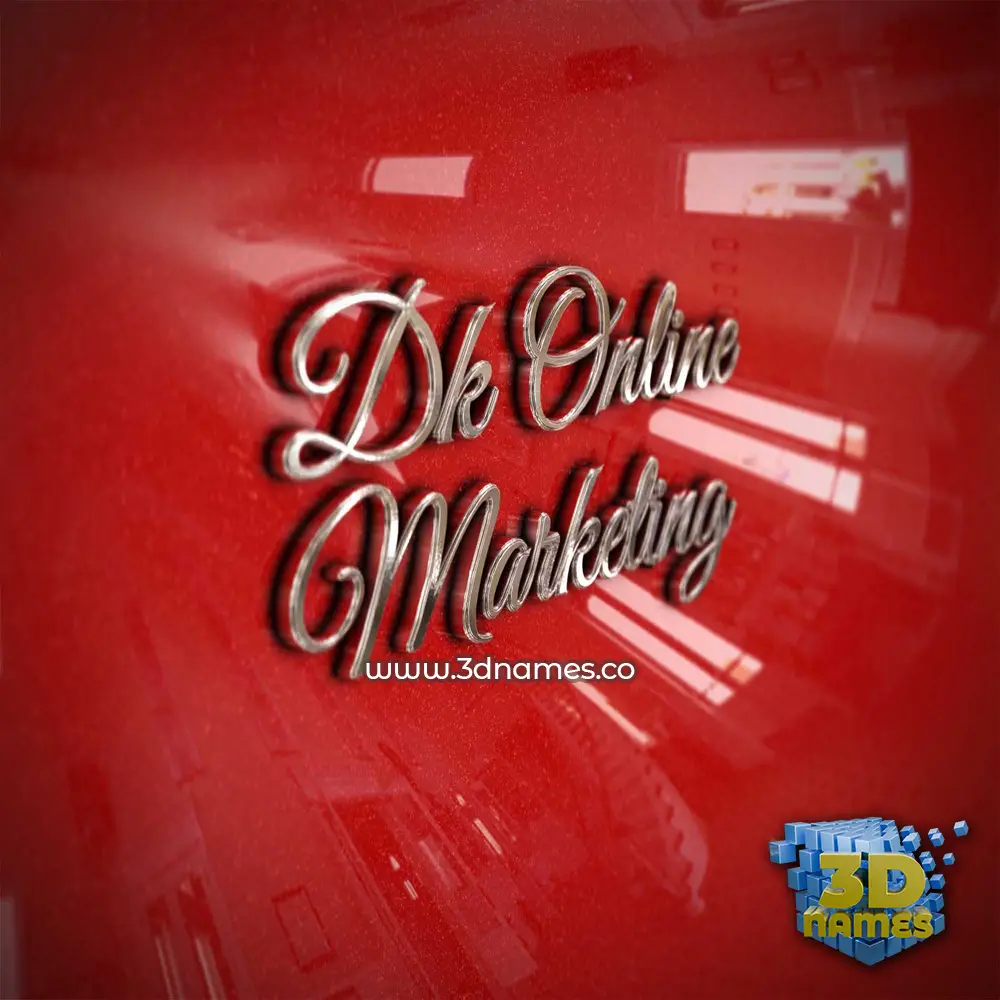 dk online marketing in Car Paint style - 3D name wallpaper