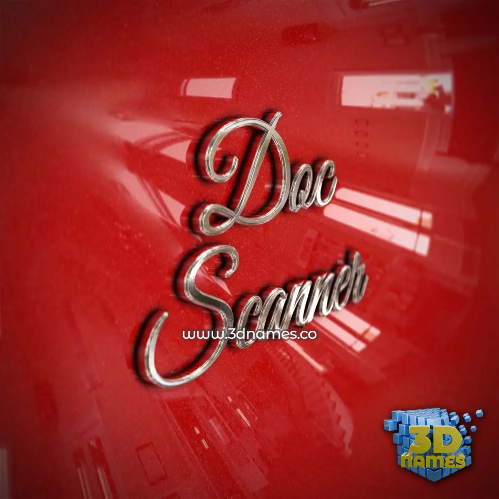 doc scanner in Car Paint style - 3D name wallpaper
