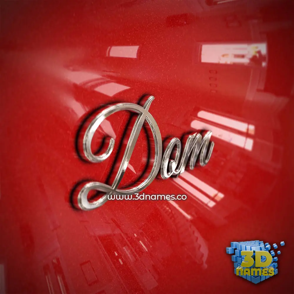 dom in Car Paint style - 3D name wallpaper