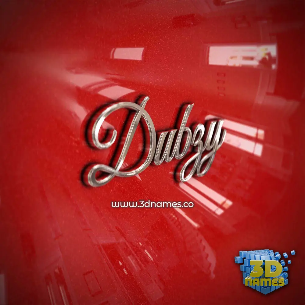 dubzy in Car Paint style - 3D name wallpaper