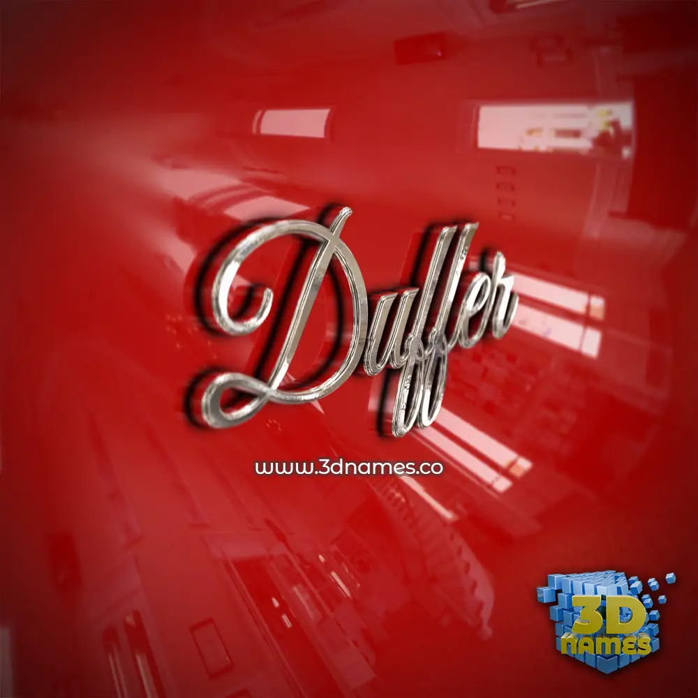 duffer in Car Paint style - 3D name wallpaper