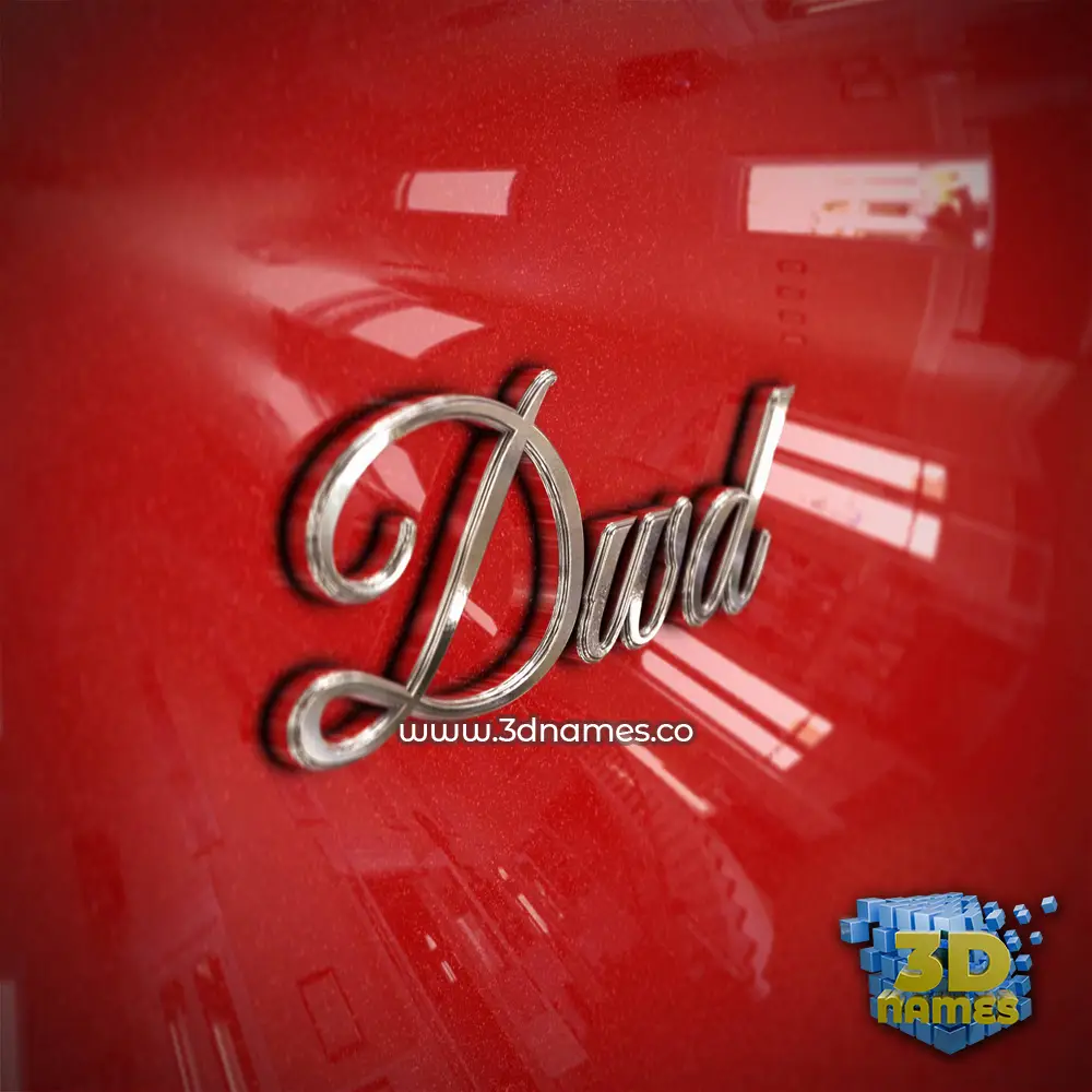 dwd in Car Paint style - 3D name wallpaper