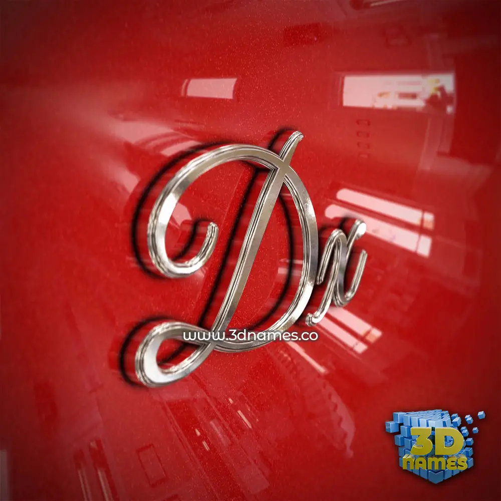 dx in Car Paint style - 3D name wallpaper