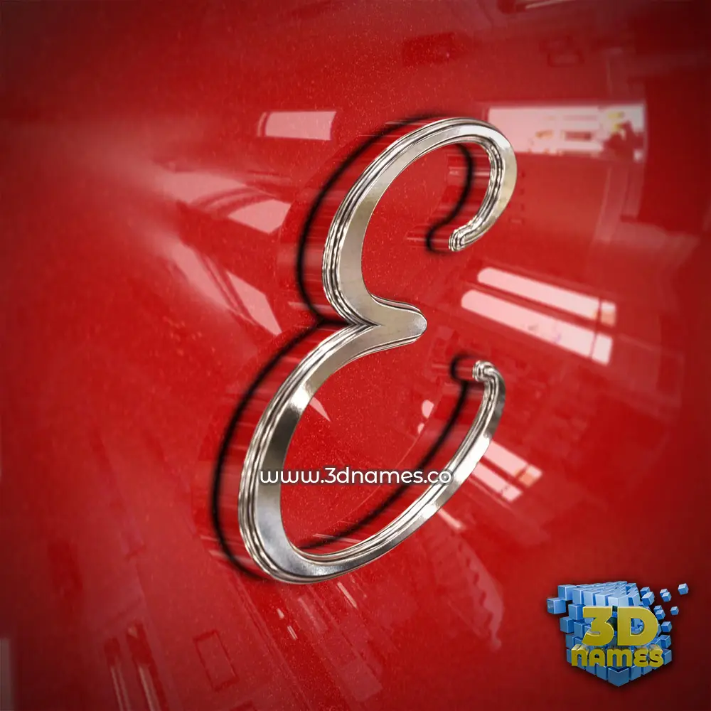 e in Car Paint style - 3D name wallpaper