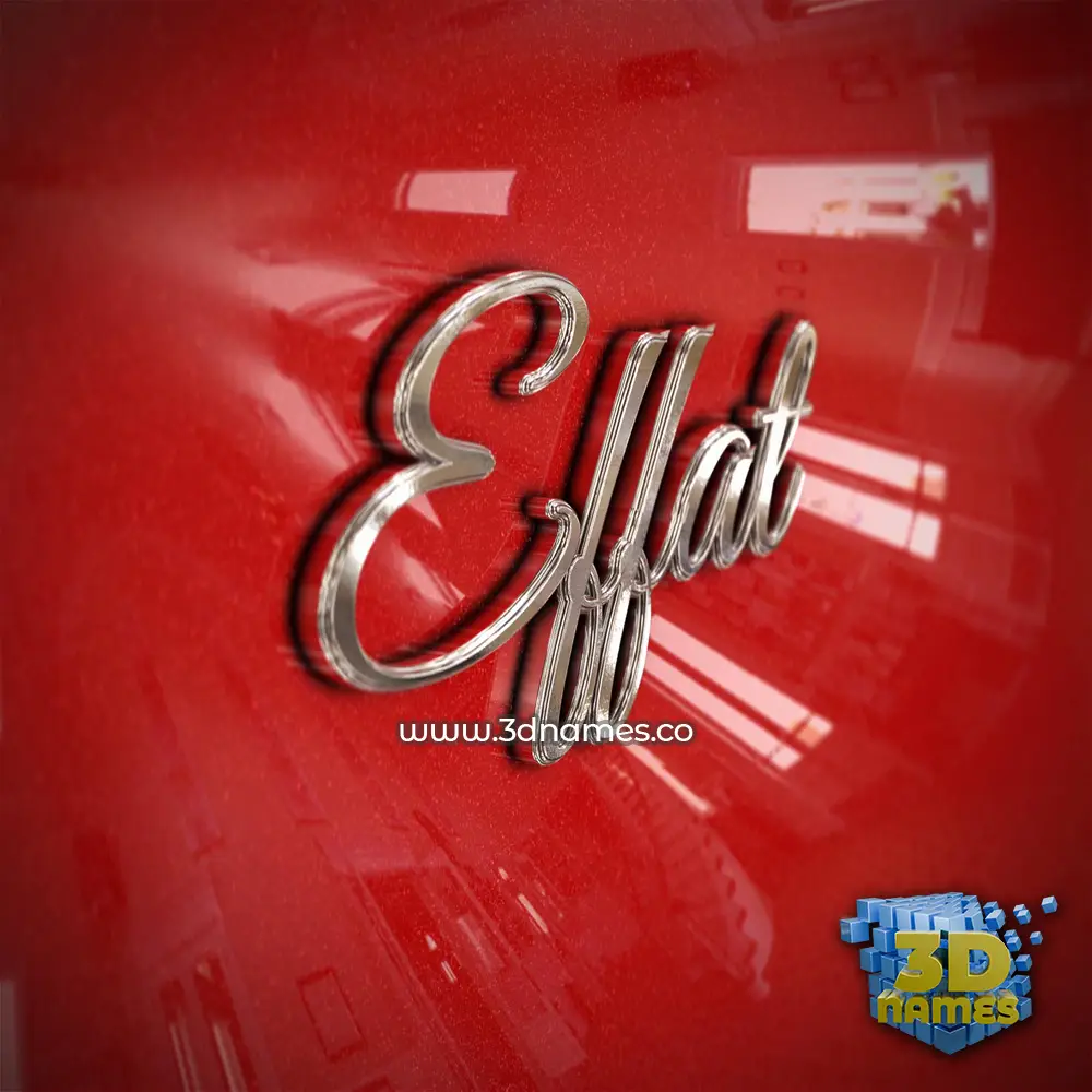 effat in Car Paint style - 3D name wallpaper