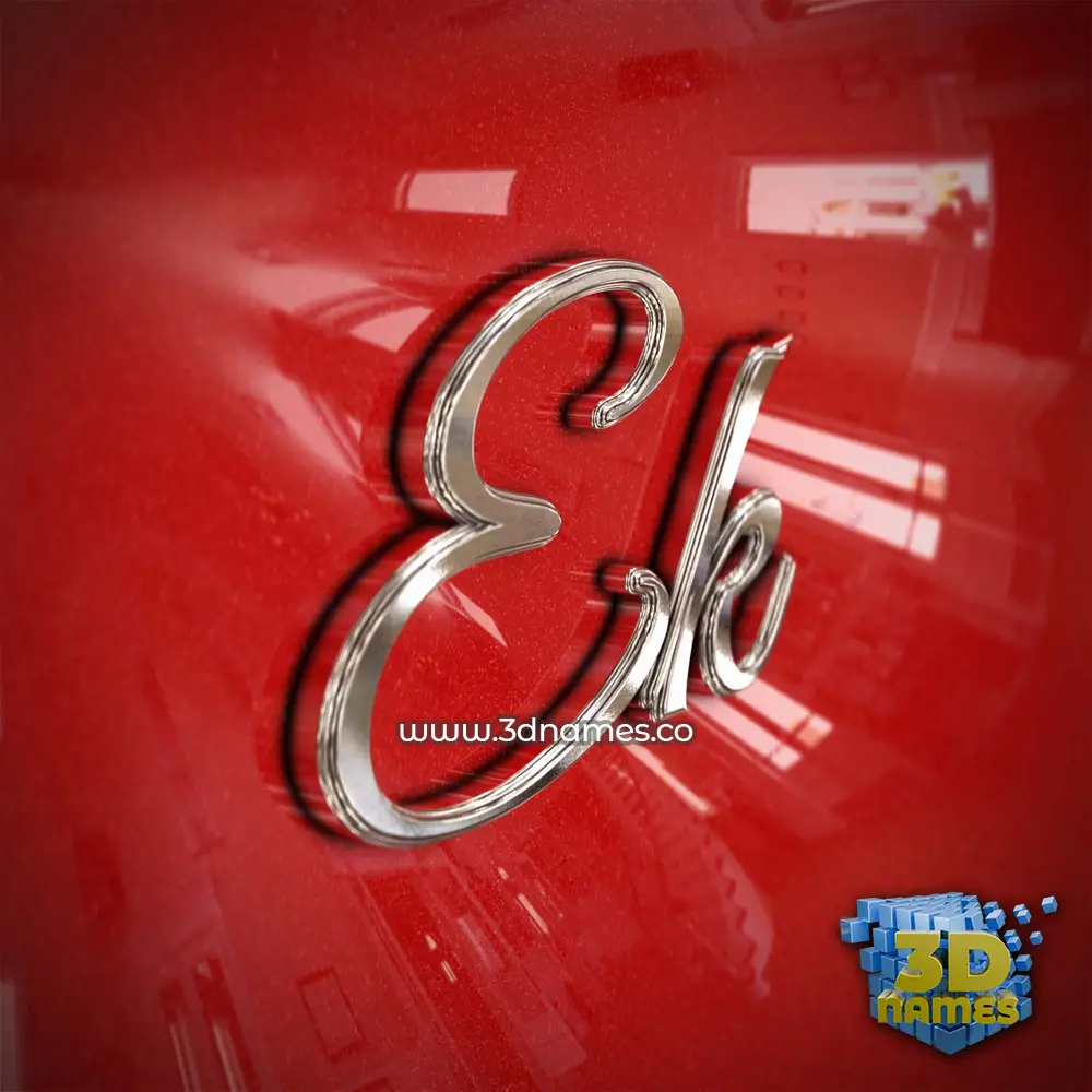 ek in Car Paint style - 3D name wallpaper