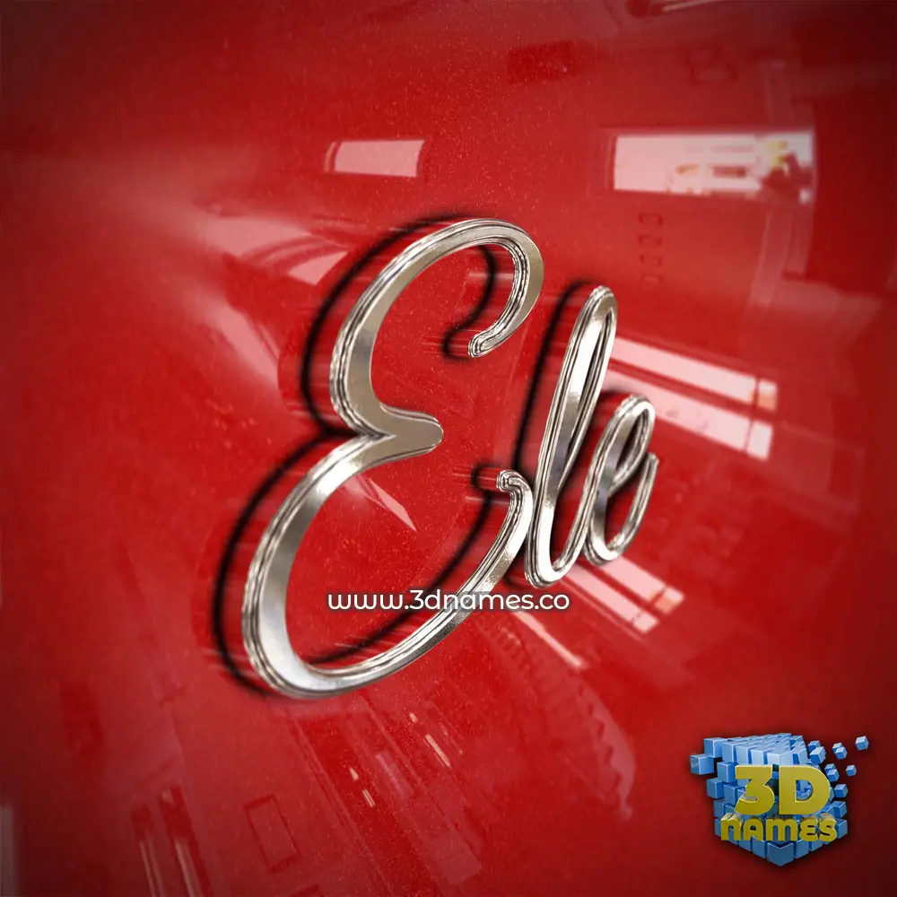 ele in Car Paint style - 3D name wallpaper
