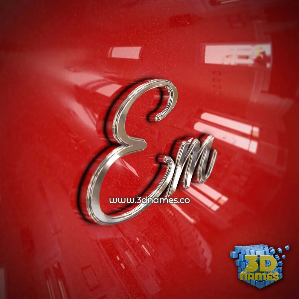em in Car Paint style - 3D name wallpaper