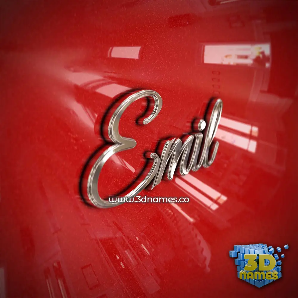 emil in Car Paint style - 3D name wallpaper