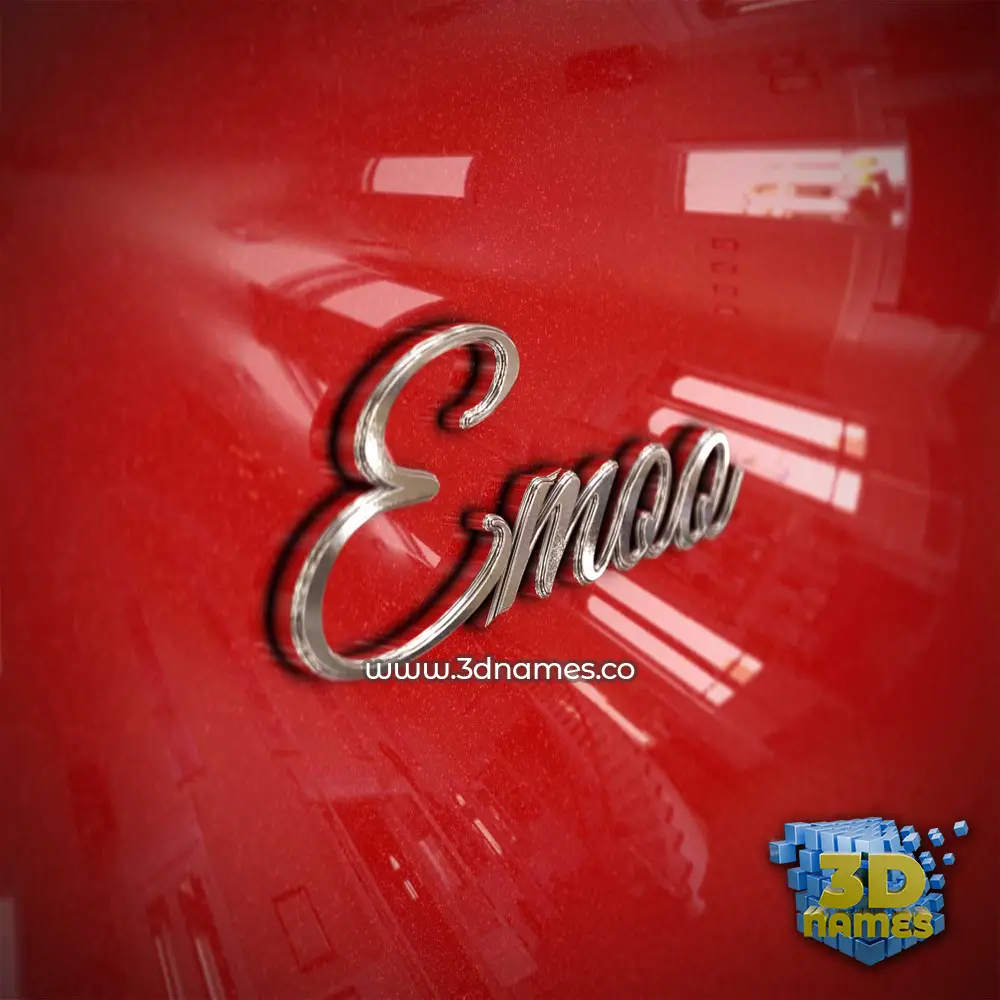 emoo in Car Paint style - 3D name wallpaper