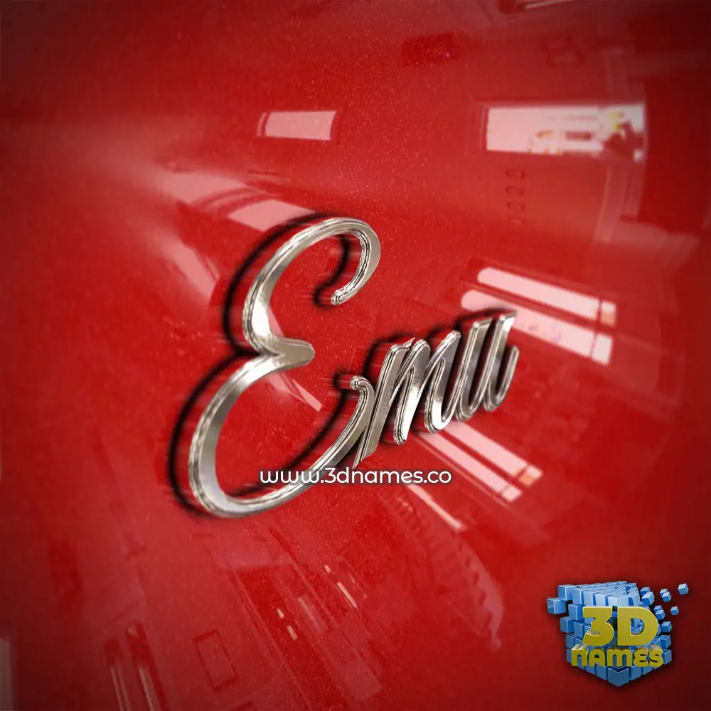 emu in Car Paint style - 3D name wallpaper