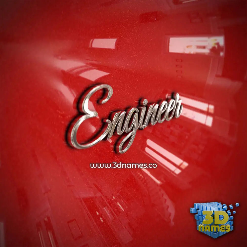engineer in Car Paint style - 3D name wallpaper