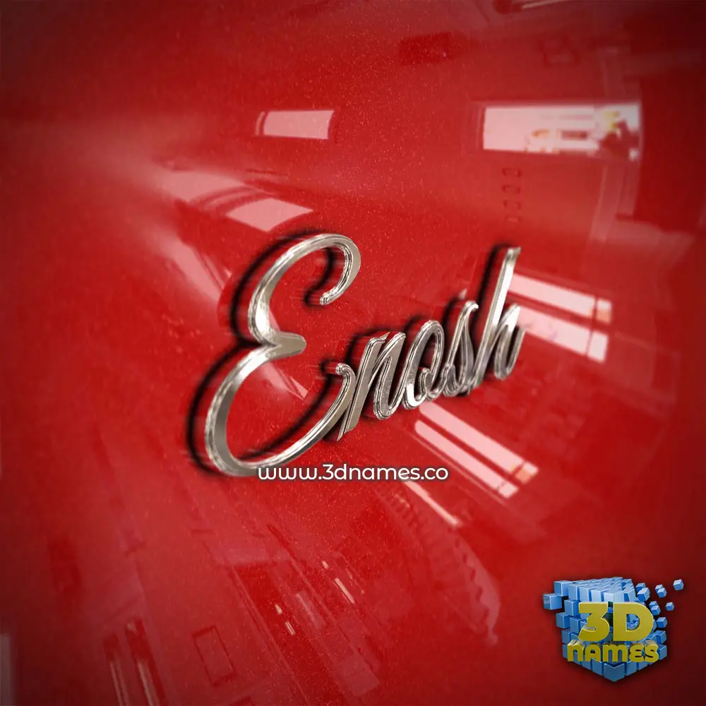 enosh in Car Paint style - 3D name wallpaper