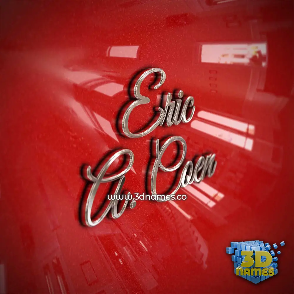 eric a. coen in Car Paint style - 3D name wallpaper