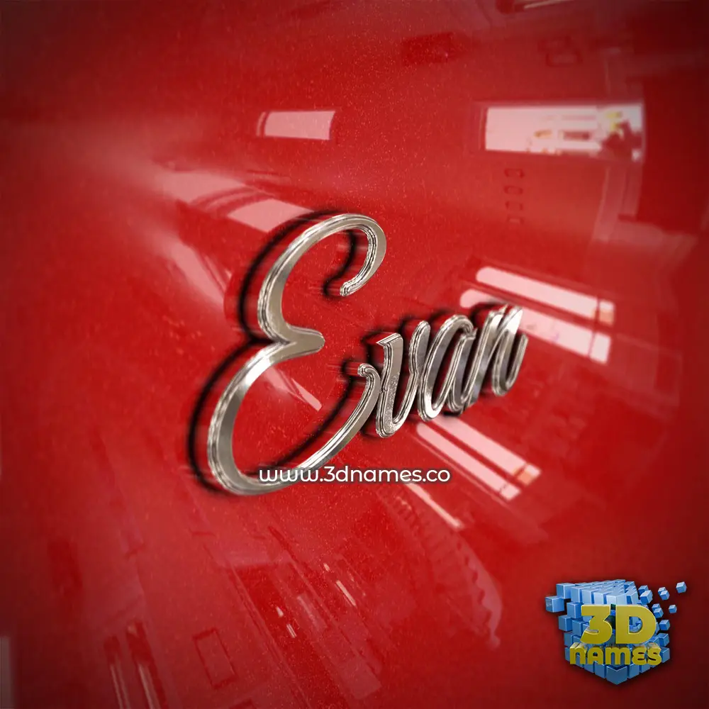 evan in Car Paint style - 3D name wallpaper