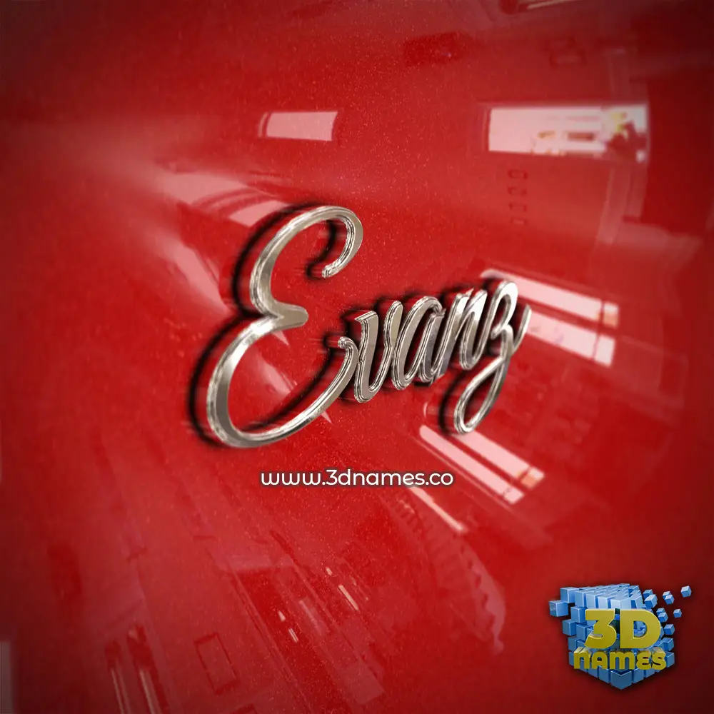 evanz in Car Paint style - 3D name wallpaper