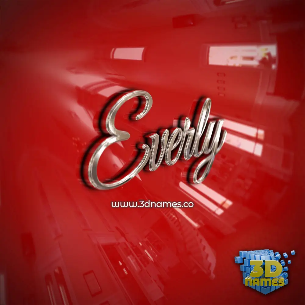 everly in Car Paint style - 3D name wallpaper
