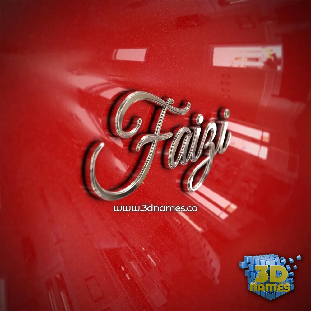 faizi in Car Paint style - 3D name wallpaper