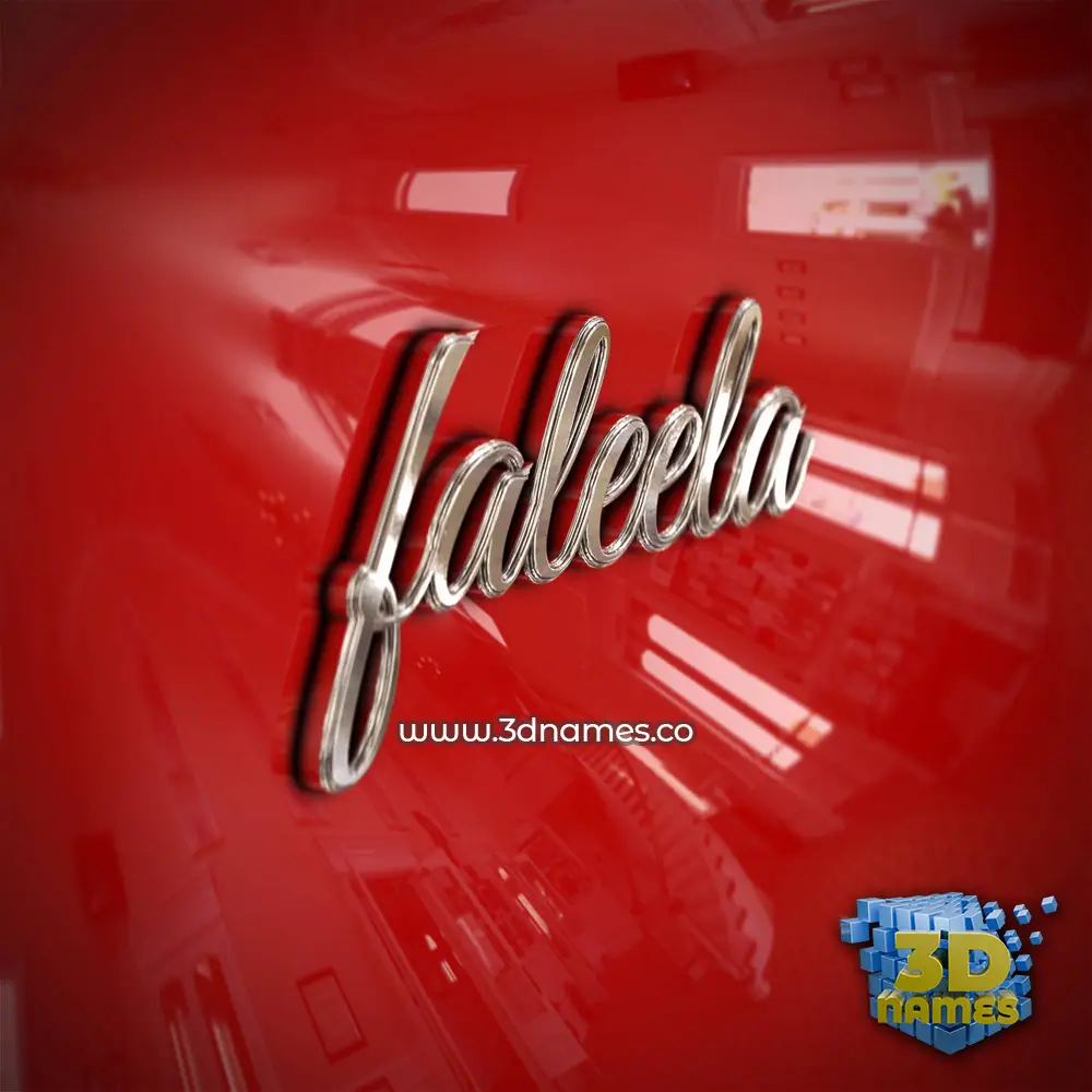 faleela in Car Paint style - 3D name wallpaper