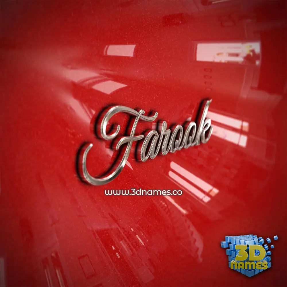 farook in Car Paint style - 3D name wallpaper