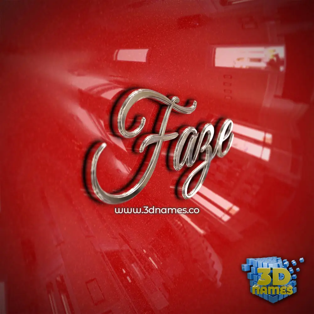 faze in Car Paint style - 3D name wallpaper