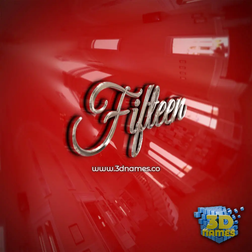 fifteen in Car Paint style - 3D name wallpaper