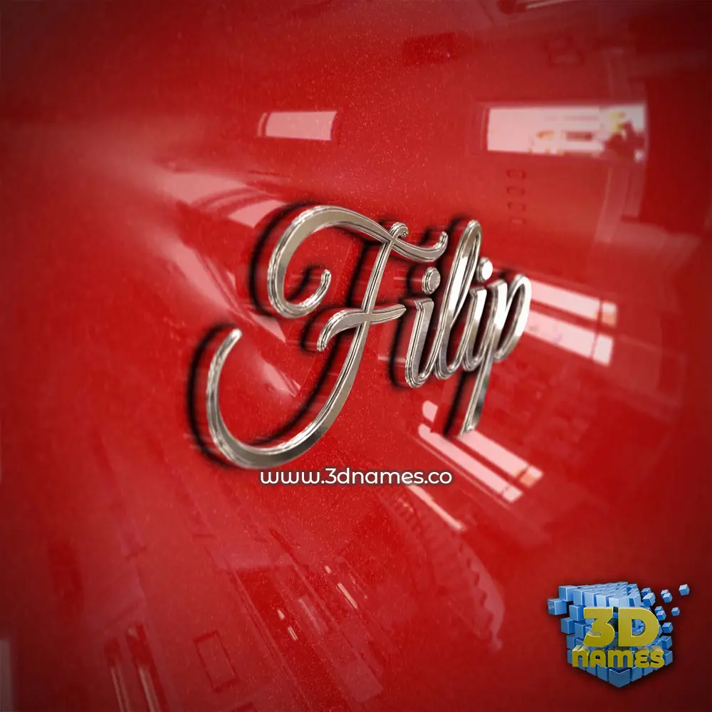 filip in Car Paint style - 3D name wallpaper