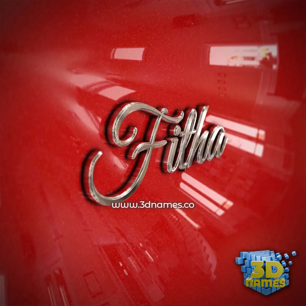 fitha in Car Paint style - 3D name wallpaper