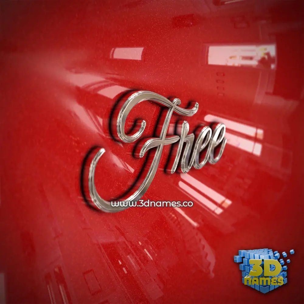 free in Car Paint style - 3D name wallpaper