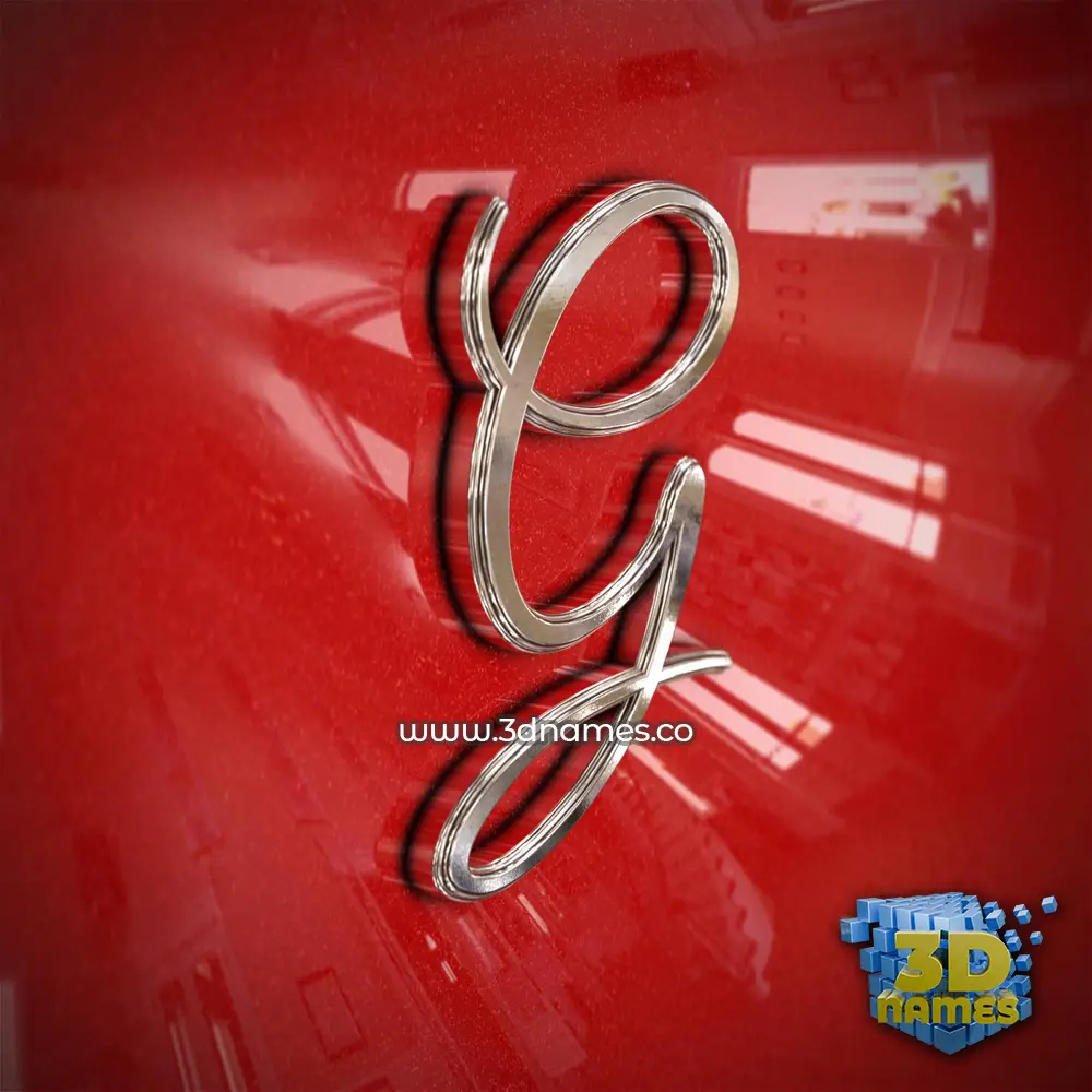 g in Car Paint style - 3D name wallpaper