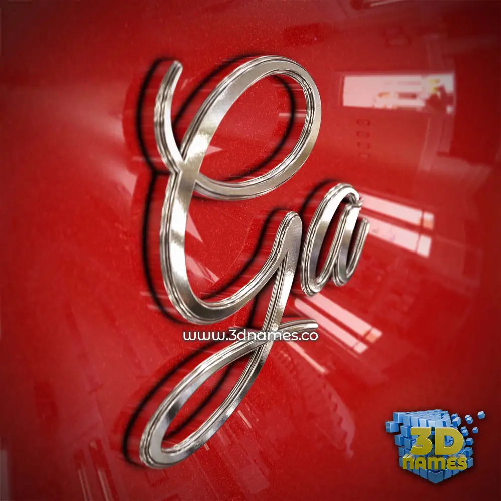 ga in Car Paint style - 3D name wallpaper
